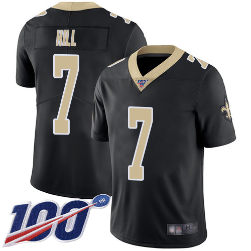 Men New Orleans Saints Limited Black Taysom Hill Home Jersey NFL Football #7 100th Season Vapor Untouchable Jersey->new orleans saints->NFL Jersey